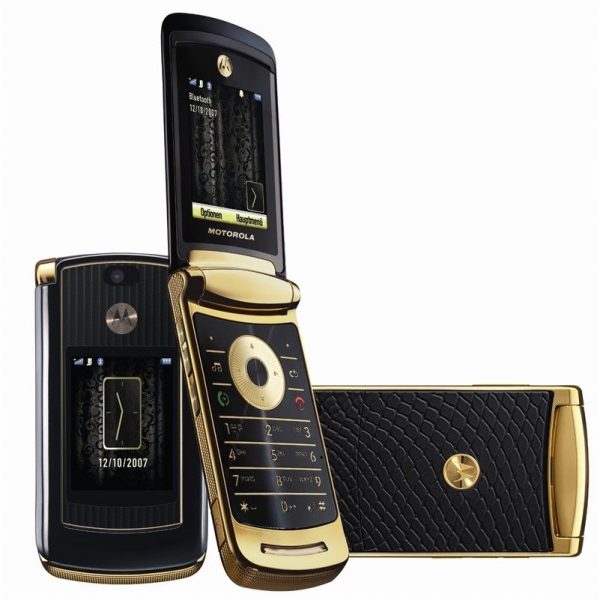 Motorola Razr2 V8 Gold Flip Mobile Phone - Luxury Edition