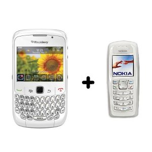Blackberry 8520 Curve Qwerty Keypad Phone Refurbished + Nokia 3100 Single sim Mobile Free