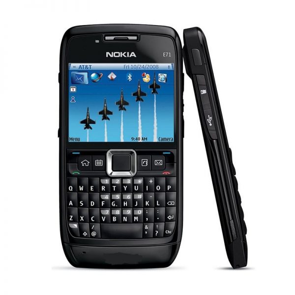 Nokia E71 Black Qwerty Keypad Mobile Refurbished Black
