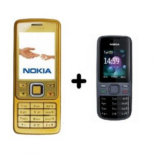 Nokia 6300 Keypad Mobile Refurbished Gold + Nokia 2690 Pre-owned Single Sim Mobile Free