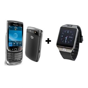 Combo Offer - Blackberry tourch 9800 + A Smartwatch online on zoneofdeals.com