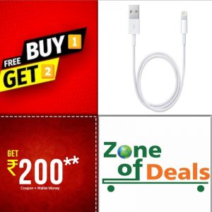 Buy 1 Get 2 FREE - Replacement Charging Cable For Apple Iphone 5 & 5s on zoneofdeals.com