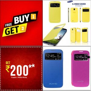 Buy 1 Get 2 FREE - Samsung Galaxy S4 Sview Flip Cover – i545 – Yellow