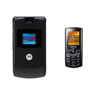Motorola RAZR V3 Black Edition Flip Phone Refurbished + Samsung Hero E2232 Mobile Free at Zoneofdeals.com