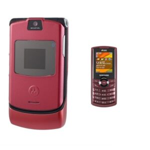 Motorola RAZR V3 Red Flip Mobile Phone Refurbished + Samsung Hero E2232 Mobile Free at Zoneofdeals.com