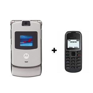 Motorola RAZR V3 Sliver Edition Flip Phone Refurbished + One Keypad Mobile Free at Zoneofdeals.com