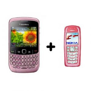 Blackberry 8520 Curve Pink Refurbished Qwerty Keypad Mobile + Nokia 3100 Single Sim Mobile Free