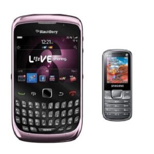 Blackberry 9300 Curve 3G Qwerty Keypad Mobile Refurbished + Samsung Metro E2252 Free Phone at Zoneofdeals