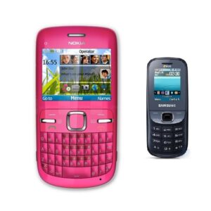 Nokia C3-00 Qwerty Keypad Phone Refurbished + Samsung Keypad Phone Free