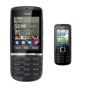 Nokia Asha 300 Touch & Type Refurbished Mobile + Nokia C1-01 Used Single Sim Phone Free