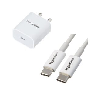 Buy Amazon Basics 20W Phone Charger for Type C Adapter with Data Cable - White from zoneofdeals.com